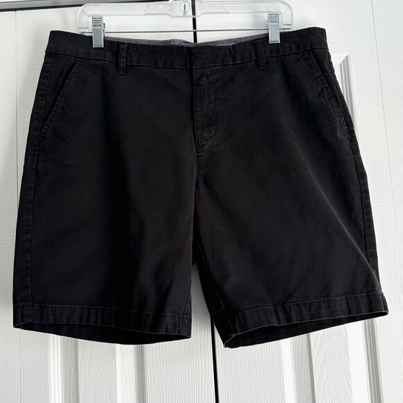 Tommy Hilfiger Shorts Womens Size 12 Black Flat Front Casual Dress Shorts - Picture 1 of 8